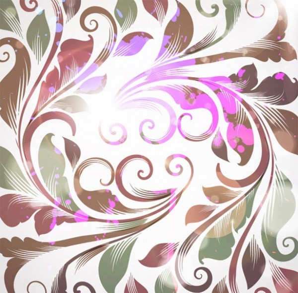 Romantic Retro Floral Abstract Vector Background web vintage vector unique stylish soft romantic retro quality pink original illustrator high quality green graphic fresh free download free flowers floral eps download design creative brown background abstract   