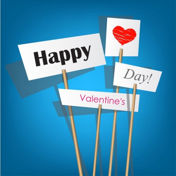 Happy Valentines Day Sign Card Background web vector valentines unique ui elements stylish signs quality original notes new message interface illustrator high quality hi-res heart HD happy valentines day graphic fresh free download free eps elements download detailed design creative blue background   