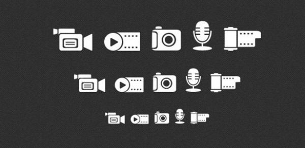 5 Classic Media Theme Web Icons Set PSD/PNG web video unique ui elements ui stylish set quality psd png photography original new modern microphone mic media icons media interface icons hi-res HD fresh free download free film icon film elements download detailed design creative clean camera camcorder   