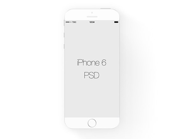 White iPhone 6 Flat PSD Mockup white vector ui elements ui mockup iphone6 iphone 6 mockup iphone 6 free download free flat iphone mockup flat   