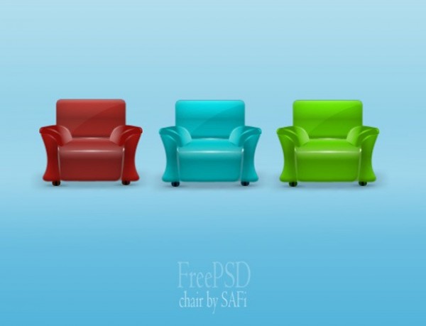 3 Padded Sofa Chair Icons Set PSD web unique ui elements ui stylish sofa chair set red quality psd padded original new modern interface icons hi-res HD green fresh free download free elements download detailed design creative clean chair icon blue armchair   