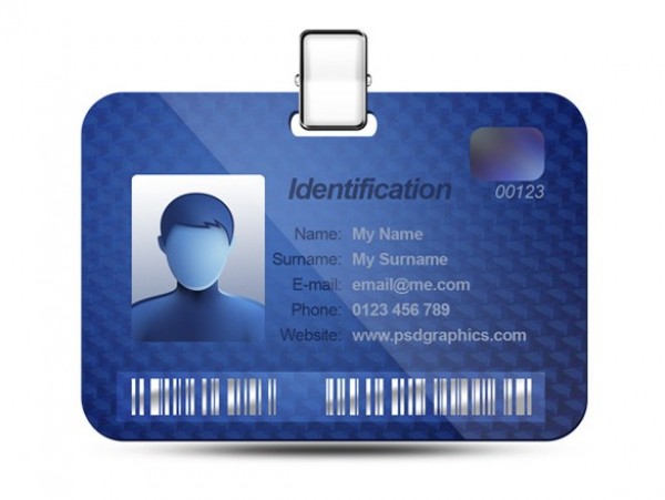 Blue Name Tag Identification Card PSD web unique ui elements ui tag stylish quality psd original new modern interface identification card identification ID tag id card ID hi-res HD fresh free download free elements download detailed design creative clean card blue barcode avatar   