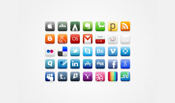 35 Colorful Social Media Icons web vectors vector graphic vector unique ultimate ui elements twitter social media icons social icons social rss quality psd png photoshop pack original new networking modern jpg illustrator illustration icons ico icns high quality hi-def HD fresh free vectors free download free facebook elements download design creative ai   