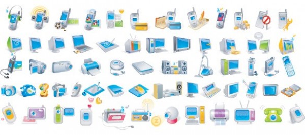 60 Electronic Devices Vector Icons Pack web vector unique ui elements tvs stylish stereo quality phones pack original new monitors mobiles laptop interface illustrator icons high quality hi-res HD graphic fresh free download free elements electronics Electronic devices download detailed design creative computer camera   