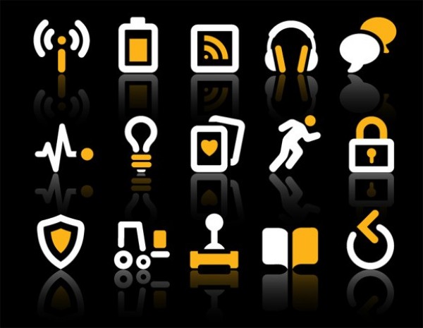 45 Internet Mobile Tech Vector Icons Pack yellow white web vector unique ui elements technology stylish set quality pack original new mobile internet interface illustrator icons high quality hi-res HD graphic fresh free download free elements download detailed design creative   