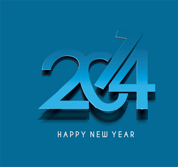 Happy New Year 2014 Blue Background vector new year free download free card blue background abstract 2014   