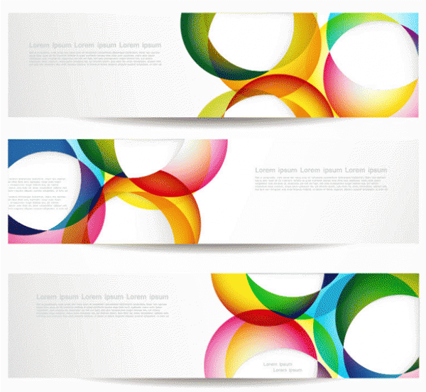 3 Modern Colorful Circles Abstract Banners Set web vector unique ui elements stylish quality original new interface illustrator high quality hi-res HD graphic fresh free download free elements download detailed design creative   