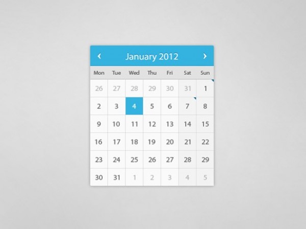 Clean Grey/Blue Web UI Calendar PSD year web calendar web unique ui elements ui calendar ui stylish quality psd original new modern interface hi-res HD grey fresh free download free elements download detailed design day date creative clean calendar blue   