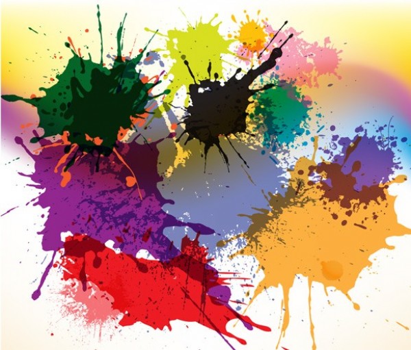 Bright Paint Splatter Abstract Vector Background web vector unique stylish splatter splat splash quality paint original new illustrator high quality graphic fresh free download free download design creative colorful bright background ai abstract   