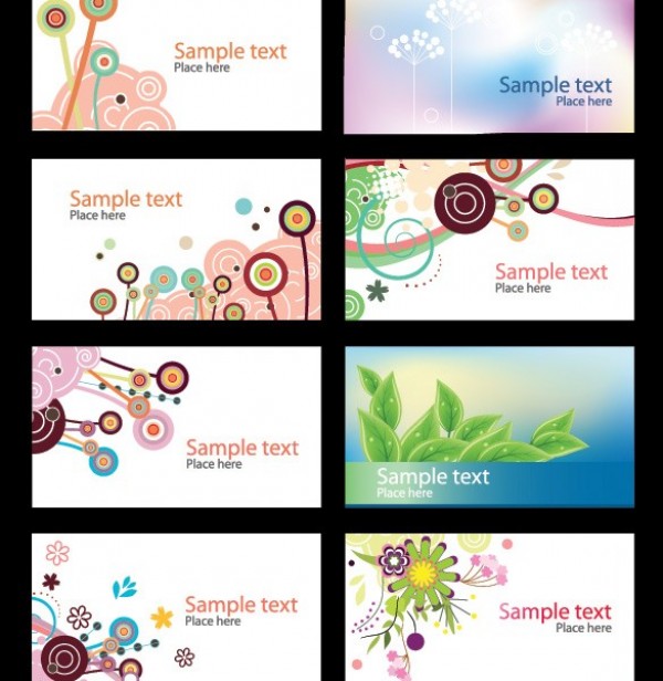 11 Nature Abstract Business Card Vector Set web vector unique ui elements stylish set quality original new nature leaf illustrator high quality hi-res HD graphic fresh free download free floral download design creative business card abstract   
