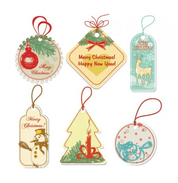 Christmas Sale Labels & Decorative Tags Set web vintage tags vector unique ui elements tags stylish sale quality original new interface illustrator high quality hi-res HD graphic fresh free download free elements download detailed design decorative tags creative christmas tags christmas   