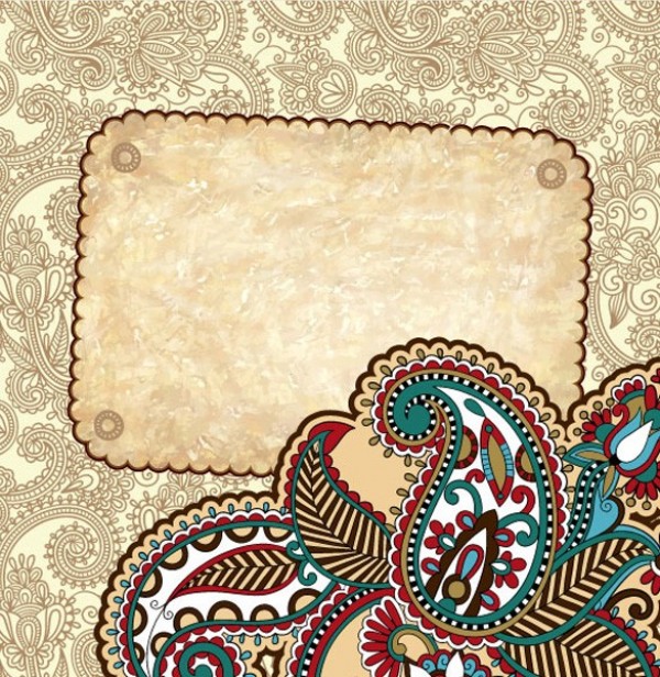 Retro Floral Paisley Vector Background web vintage vector unique stylish retro quality pattern paisley original illustrator high quality graphic fresh free download free floral download design creative card background artwork art   