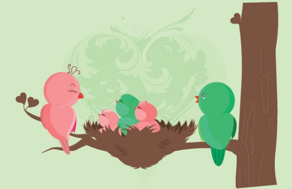 Baby Chick Birds Vector Illustration young vectors vector graphic vector unique tree spring quality photoshop pack original nest modern illustrator illustration high quality fresh free vectors free download free download creative chicks bird ai   