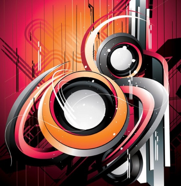 Modern Tech Circular Abstract Vector Background web vector unique technology tech stylish red quality original orange modern illustrator high quality grey graphic futuristic fresh free download free eps download design creative circular circles background abstract   