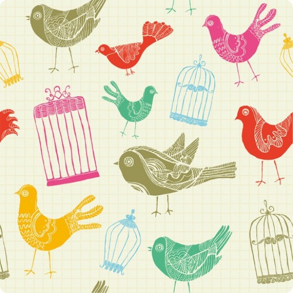 Vintage Bird and Cage Artwork Pattern Background web vintage vector unique stylish retro quality pattern original illustrator high quality graphic fresh free download free eps drawing download design creative birds birdcage background artwork art   
