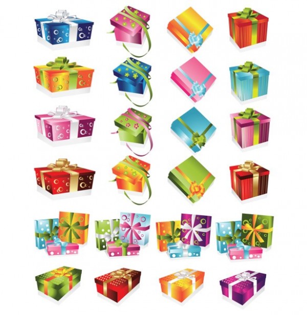 Bright Holiday Gift Boxes Vector  Templates wrapped present wrapped gift web vector unique stylish quality present original illustrator holiday high quality graphic gift box gift fresh free download free download design creative christmas bow   