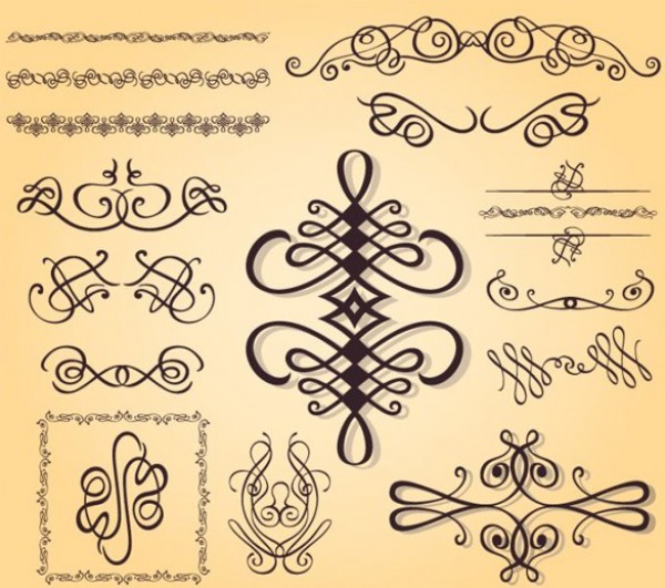 Vintage Calligraphy Scrolling Vector Elements web vintage vector unique ui elements stylish set scrolling quality original new interface illustrator high quality hi-res HD graphic fresh free download free flourish eps elements download detailed design decorative creative calligraphy   