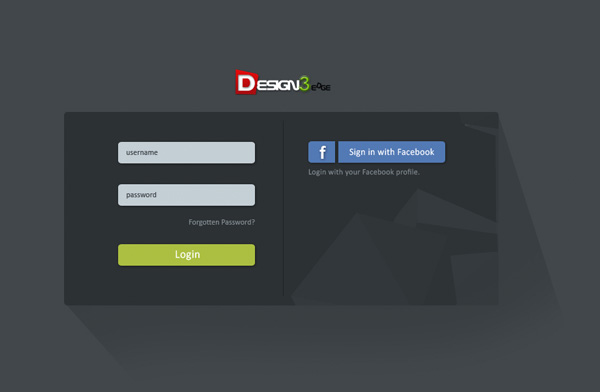 Dark Flat Geometric Login Form ui elements ui signin login form login free download free form flat facebook dark login dark abstract   