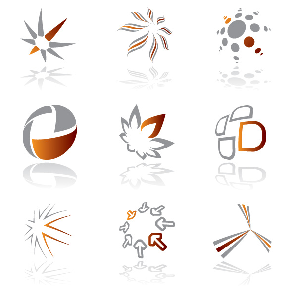 9 Modern Shapes Logo Designs Set vector shapes vector star shapes logotypes logos logo free download free dots arrows   