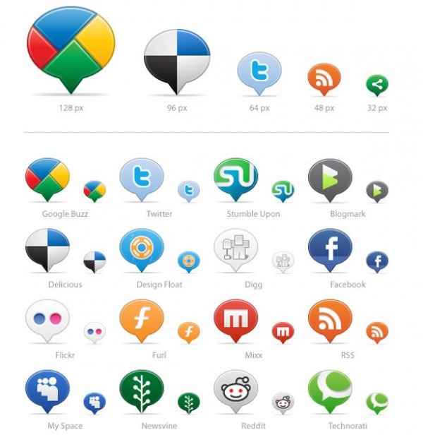 64 Balloon Style Social Media Icons Pack web unique ui elements ui stylish speech bubble social icons social media icons social icons social simple quality png original new networking modern interface icons hi-res HD fresh free download free elements download detailed design creative clean bookmarking balloon icons   