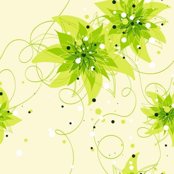 Green Floral Abstract Seamless Pattern Background web vector unique ui elements swirls stylish seamless quality pattern original new lines interface illustrator high quality hi-res HD green floral background graphic fresh free download free flowers floral elements download dots detailed design creative background   
