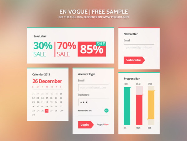 En Vogue Shopping eCommerce UI Kit ui set ui kit ui elements ui shopping product catalog pricing tables free download free flat en vogue ecommerce ui e-store description tabs   