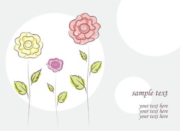 Flower Doodles Abstract Vector Background web vector unique stylish soft simple quality original illustrator high quality graphic fresh free download free flowers floral download doodles design creative background abstract   