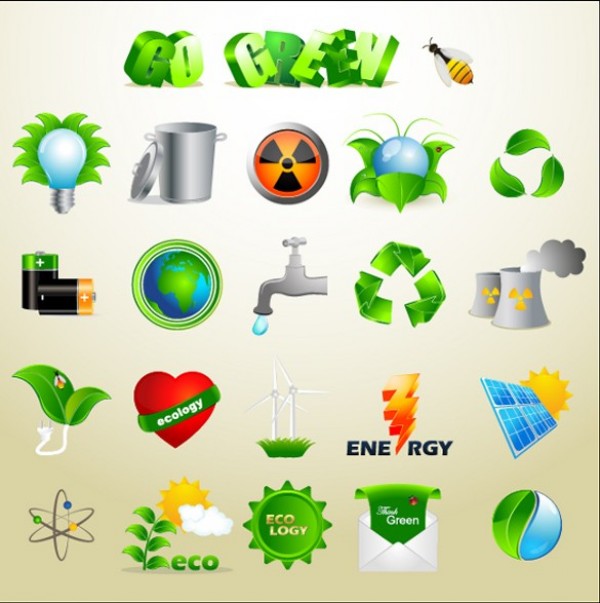 22 Go Green Ecology Vector Icons Set web water faucet vector unique ui elements trash stylish solar panel set recycle quality pack original new nature light bulb leaves interface illustrator icons high quality hi-res HD green icon set green graphic go green fresh free download free eps energy elements ecology earth download detailed design creative bee battery atom ai   