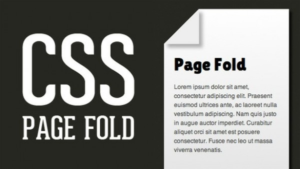 Cool Visual Page Fold CSS/HTML web unique ui elements ui text box stylish quality page fold original new modern interface html hi-res HD fresh free download free folded corner elements download detailed design css creative clean   