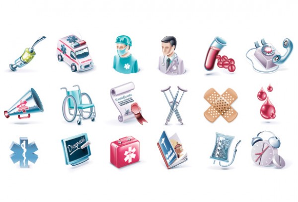 18 Health Medical Vector Icons Pack wheel chair vectors vector graphic vector unique quality photoshop pack original modern medical illustrator illustration icons hospital high quality health fresh free vectors free download free first aid download doctor creative ai   