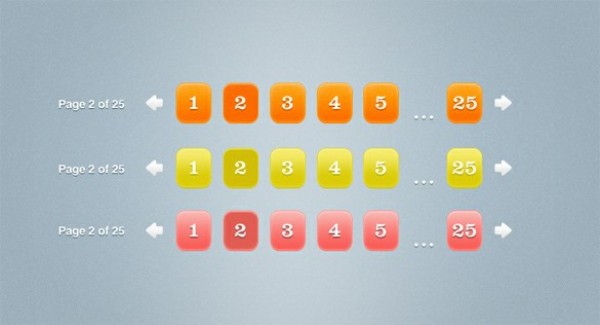 Gradient Pagination Set CSS/HTML/PSD web unique ui elements ui stylish set quality psd paging pagination page numbers original new modern interface html hi-res HD gradient fresh free download free elements download detailed design css creative clean   