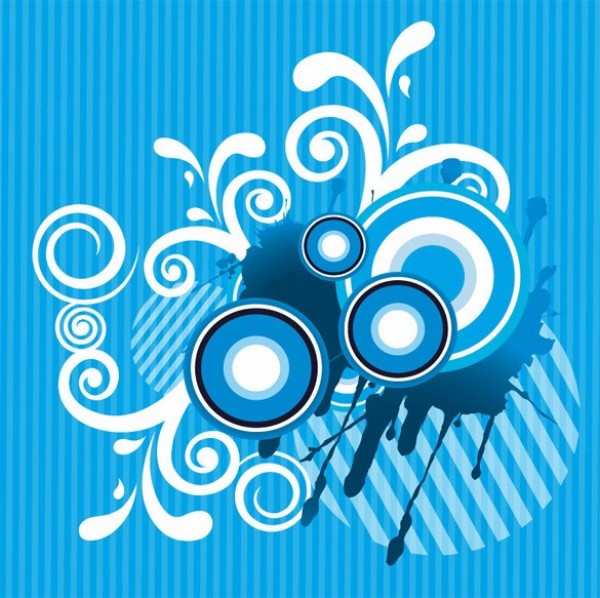 Blue Abstract Circles Striped Vector Background white web vector unique swirls stylish stripes striped quality original illustrator high quality graphic fresh free download free eps download design creative circles blue background abstract   