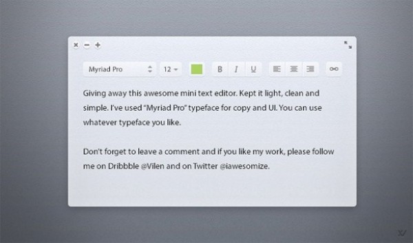 Light Mini Text Editor Interface PSD web unique ui elements ui text editor text stylish quality psd original new modern minimal mini light layout interface hi-res HD fresh free download free font elements editor download detailed design creative clean   