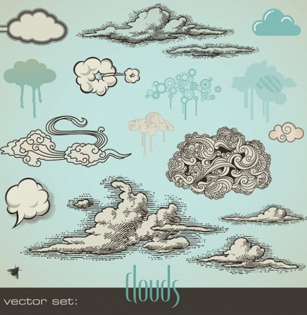 Abstract Vintage Art Cloud Vectors web vintage vectors vector graphic vector unique ultimate ui elements speech cloud quality psd png photoshop pack original old art new modern jpg illustrator illustration ico icns high quality hi-def HD fresh free vectors free download free elements drawn clouds download design creative clouds ai abstract clouds   