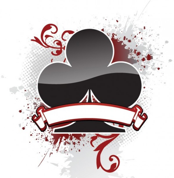 Grungy Playing Card Suits Vector Graphics web vector unique suit stylish spade quality playing cards original illustrator high quality heart grunge graphic fresh free download free download diamond design creative Clubs card suits   