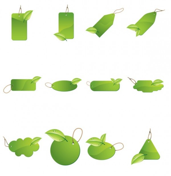 12 Crisp Green Leaf Eco Tags/Labels Set web water drops vector unique ui elements tags stylish sales tag quality original organic new nature leaves leaf labels interface illustrator high quality hi-res HD green graphic fresh free download free elements eco download detailed design creative bio   