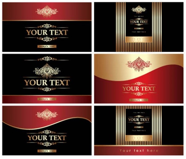 7 Luxury Red & Gold Vector Backgrounds web vintage vector unique ui elements stylish stripe red quality original new luxury interface illustrator high quality hi-res HD graphic gold fresh free download free elements elegant download detailed design creative card business card black background   