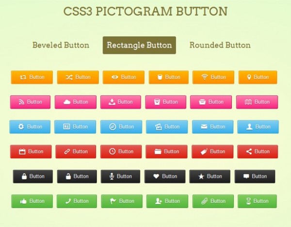 108 Stunning Pictogram Button Collection CSS/HTML web unique ui elements ui stylish set rounded rectangle quality pictorgram pictogram buttons pack original new modern interface icons html hi-res HD fresh free download free elements download detailed design css creative colors clean buttons beveled   