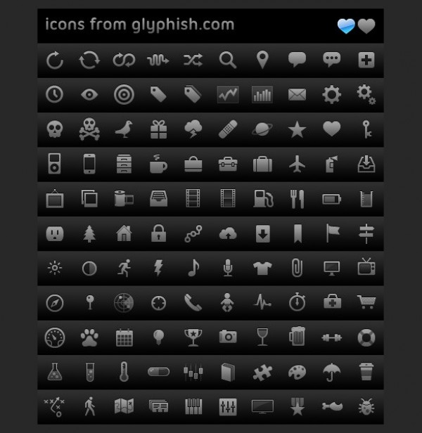 Amazing Glyphish Web UI Icons Pack web unique ui elements ui stylish simple quality original new modern minimal interface icons hi-res HD grey gray glyph icons glyph fresh free download free elements download detailed design creative clean black   