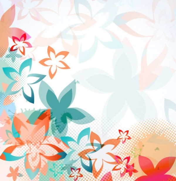 Exquisite Floral Abstract Vector Background web vector unique stylish quality pretty original new illustrator high quality halftones graphic fresh free download free flowers floral download design creative colorful background abstract   