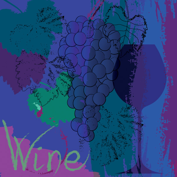 Wine and Grapes Purple Menu Poster wine poster wine menu wine vector silhouette purple grapes glass free download free abstract   