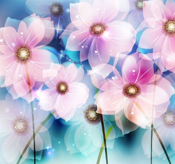 Springlike Transparent Flower Garden Background web vector unique ui elements transparent stylish spring quality pink original new interface illustrator high quality hi-res HD graphic garden fresh free download free flowers floral eps elements download detailed design delicate dainty creative blue background abstract   