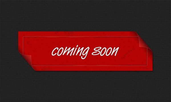 Red Grunge Coming Soon Curled Label PSD website webpage web unique ui elements ui stylish sticker red label red quality psd original new modern label interface hi-res HD grunge fresh free download free elements download detailed design curled label curled creative Coming Soon clean banner   