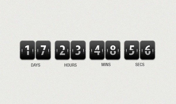 Black Glossy Countdown Timer Interface PSD web unique ui elements ui timer stylish quality psd original new modern launch page interface hi-res HD fresh free download free flip clock elements download detailed design creative countdown timer countdown clean black   