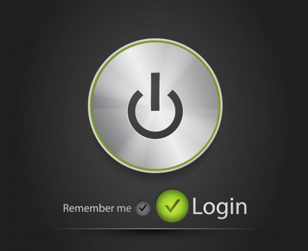 Power Button Style Vector Login Panel web unique ui elements ui stylish round quality push button psd power button original on/off button new modern metal login panel login interface hi-res HD fresh free download free elements download detailed design creative clean brushed metal   