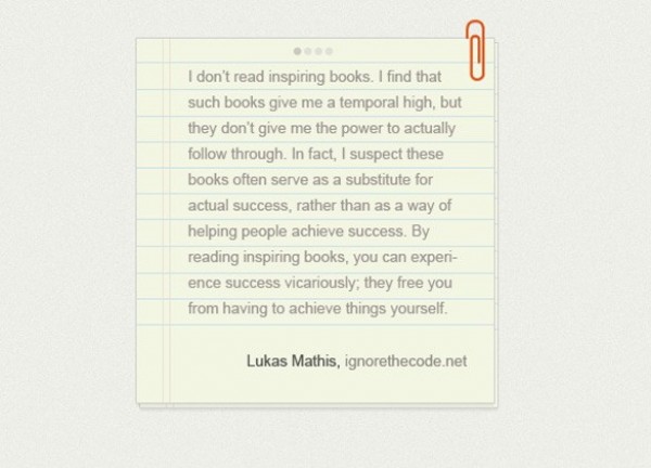 Notepaper Testimony Slide UI Element PSD web unique ui elements ui testimony slide testimony stylish slide simple quote box quote quality original notepaper note new modern interface hi-res HD fresh free download free elements download detailed design creative clean block quote   