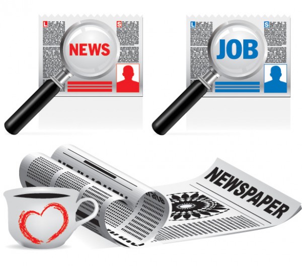 Classified News Vector Illustration web want ads vectors vector graphic vector unique ultimate quality photoshop pack original newspaper news new modern magnifying glass magnify illustrator illustration high quality fresh free vectors free download free download design creative classified ai   