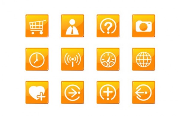 12 Juicy Orange Web Dock Vector Icons Set wireless web vector unique ui elements stylish shopping cart search quality original orange new juicy interface illustrator icons high quality hi-res HD graphic glossy fresh free download free favorites elements download detailed design creative camera bookmarks   