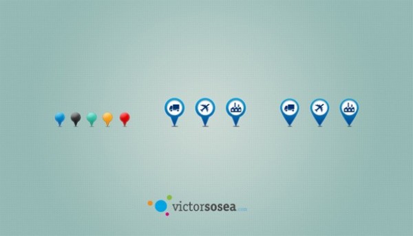 Detailed Map Pins Set with Transport Icon PSD web unique ui elements ui transport icon stylish simple shapes quality original new modern map pin interface icon hi-res HD fresh free download free elements download detailed design creative colors colorful clean   