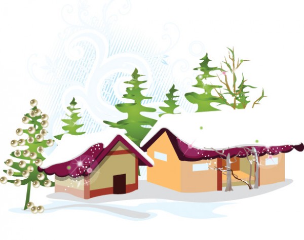 Winter House Vector Illustration xmas winter web vectors vector graphic vector unique ultimate tree snowy snow scene quality photoshop pack original new years new modern illustrator illustration house high quality fresh free vectors free download free download design creative christmas ai   